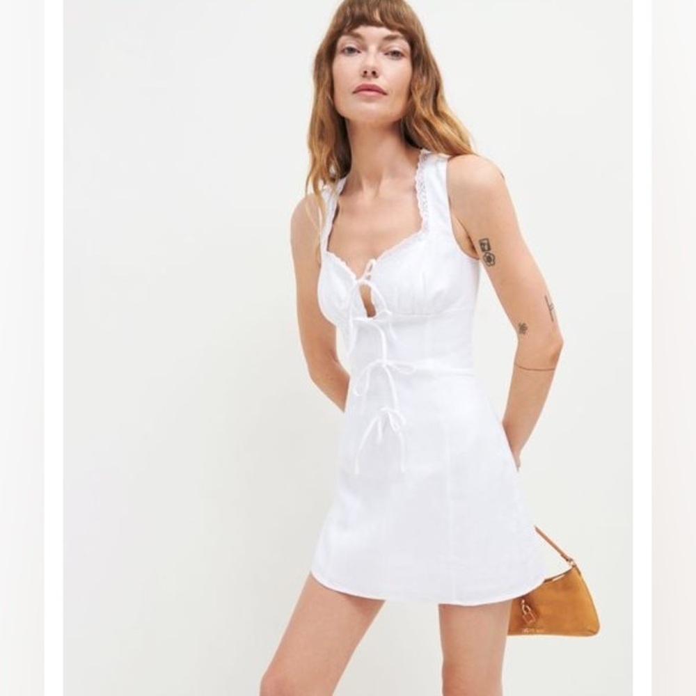 Reformation white mini dress